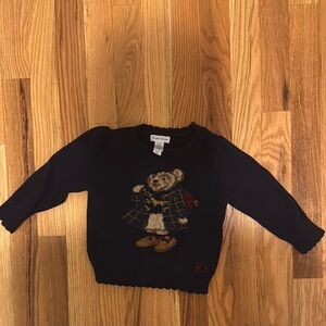Ralph Lauren Black Sweater with Bear